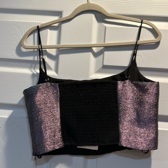 NWT! Superdown Revolve Metallic Bustier Corset Top L Sparkle - Picture 9 of 9